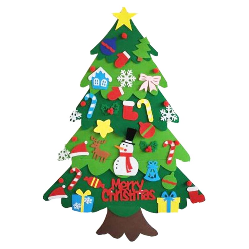 Kids Diy Vilt Kerstboom Decoratie Sneeuwpop Ornamenten Kinderen Jaar Thuis Party Xmas Versiering
