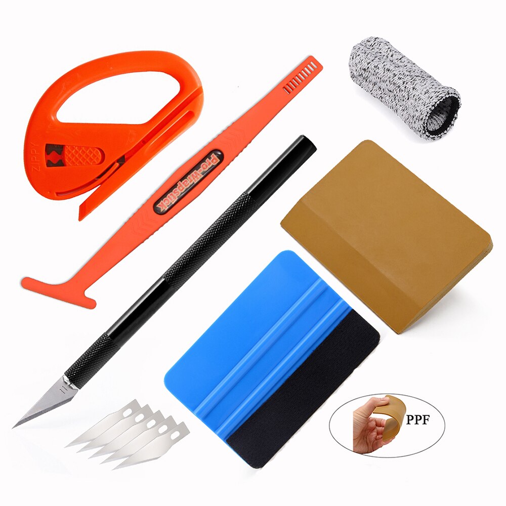 EHDIS Car Vinyl Tint Film Wrapping Felt Squeegee Scraper Stickers Cutter Carbon Fiber Film Installing Tool Kit Auto Accessories: Kit 4