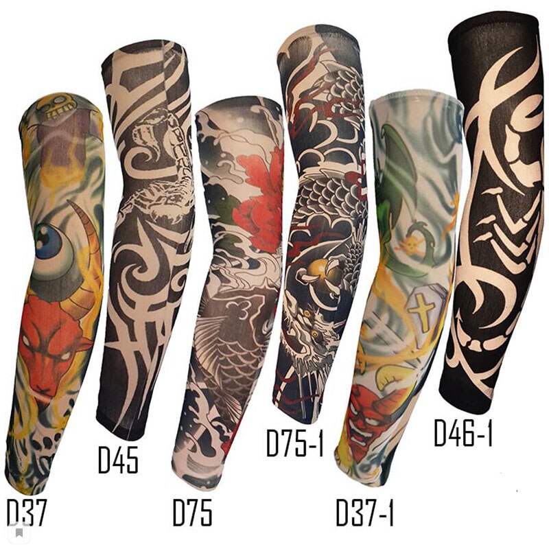 Ismuff unisex sommar utomhus solskydd solskydd skyddskod hög elasticitet andas tatuering tryck arm ärm