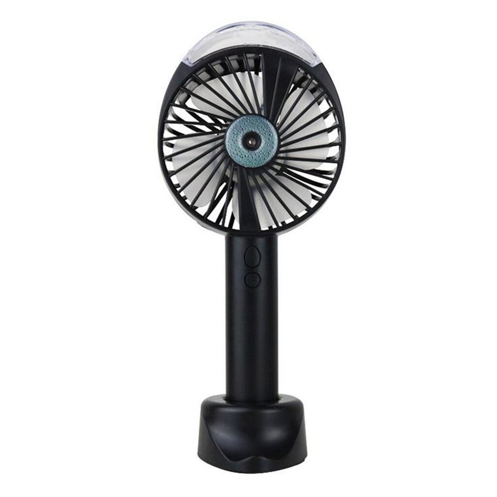 Ventilador de vapor recargable para exteriores, de bajo ruido, para casa inteligente, portátil, USB, portátil, multifunción, Mini ventilador de verano: BK