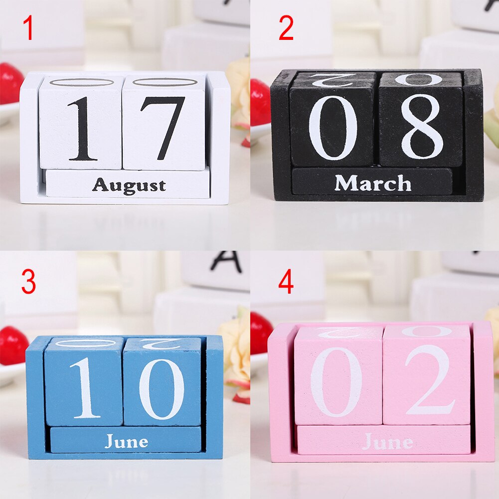 Stue hjemmekontor innredning treblokk gjør-det-selv gjenbrukbar desktop tre kalender skrivebord dekorasjon planlegger måned dato visning