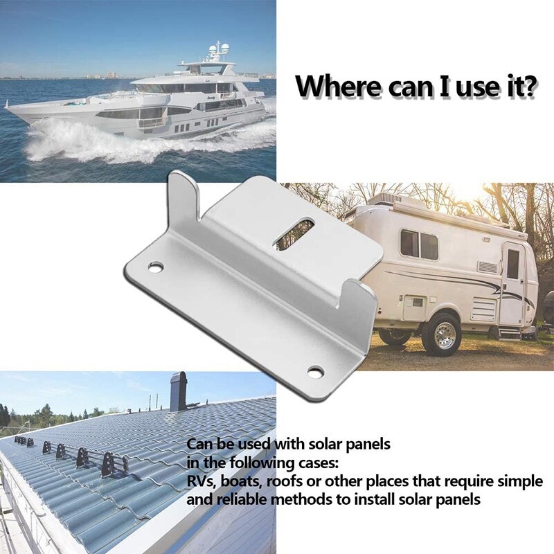 4 Sets Zonnepaneel Montage Z Beugel Mounts, zonnepaneel Dak Mounting Kit Met Bouten En Moeren Voor Rv, Dak, Boot