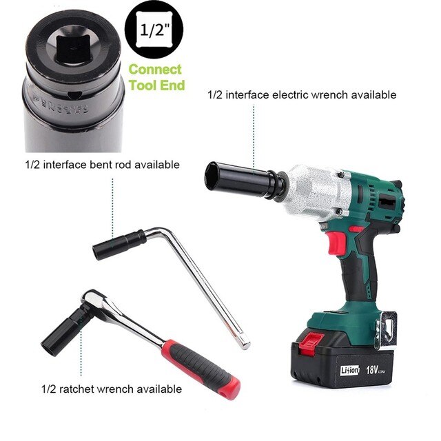 1PC 1/2" Drive Hex Socket 8-21mm Impact Wrench Hex Socket Head 8-24mm Adapter Spanner Converter Socket Wrenches: 8mm