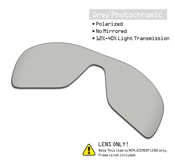 SmartVLT Polarized Replacement Lenses for Oakley Turbine Rotor Sunglasses - Multiple Options: Grey Photochromic