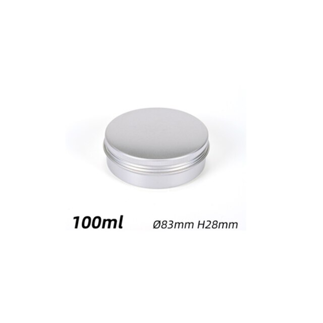 5ml-250ml kosmetiske aluminiumsdåser aluminiumskasser sølv aluminiumsdåser dåser skruetop rund lys krydderi dåser dåser lågbeholdere: 100ml