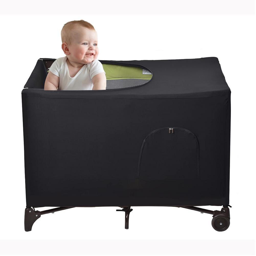 Baby Bed Cover Breathable Blackout Portable Crib Shade Sunshade