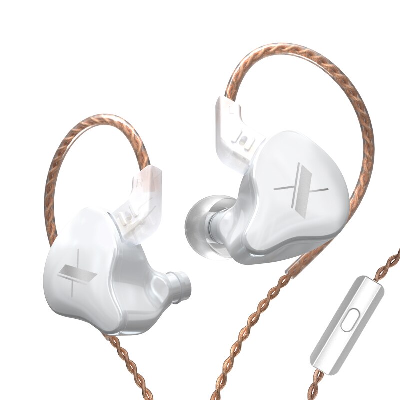 KZ EDX 1DD In Ear auricolari HIFI Bass auricolari Monitor auricolari Sport cuffie con cancellazione del rumore KZ ES4 ZST X ED9 ED12 STM M10 ZS3: white with mic