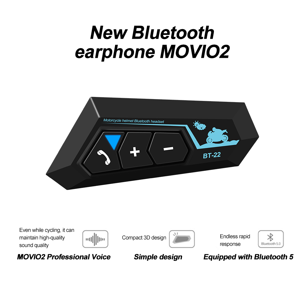Bt22 Bluetooth Motorhelm Headset Hoofdtelefoon Draadloze Motor Fiets Handsfree Stereo Oortelefoon Luidspreker Met Zachte Microfoon