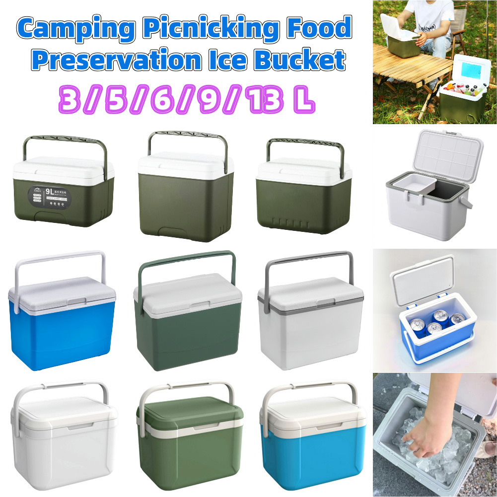 Food Preservation Box 3/5/6/9/13L Freshkeeping Incubator Large Capacity Food Storage Box Cooler Ice Bucket Camping BBQ Accessory