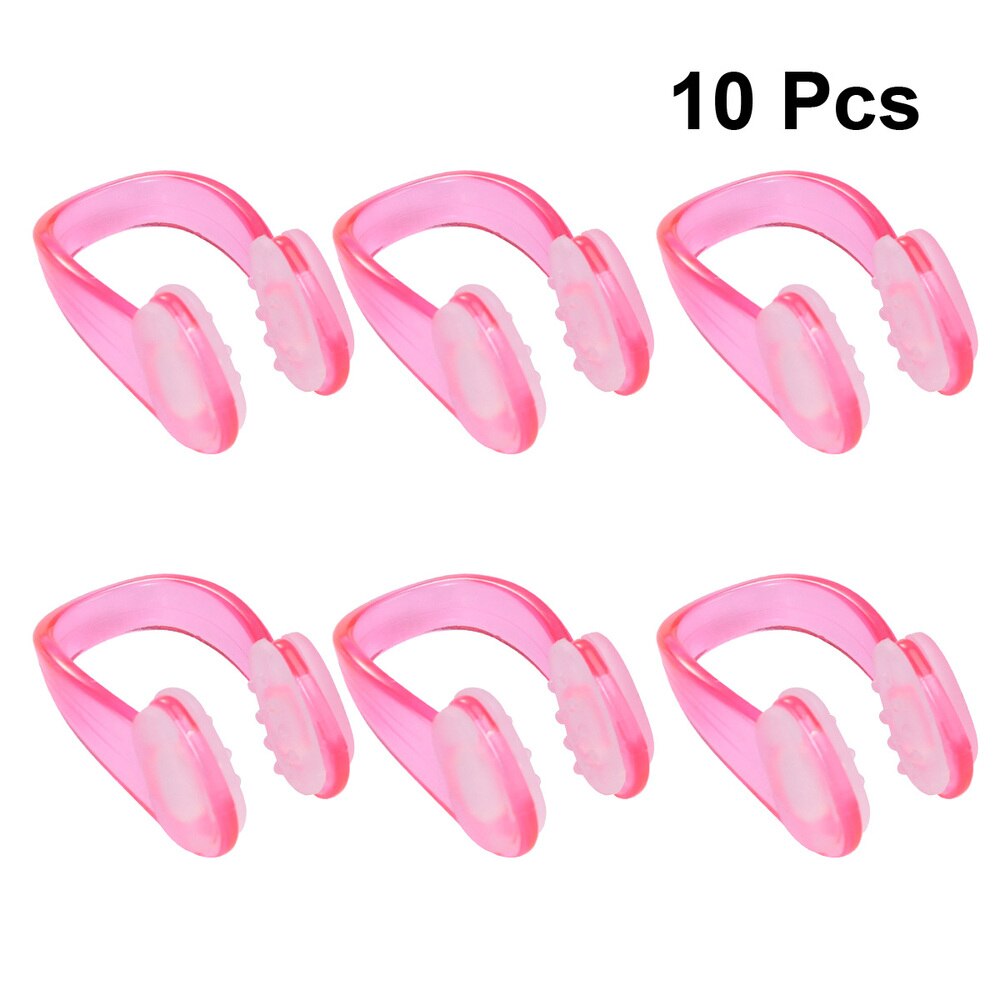 10 Pcs Volwassenen Unisex Zwemmen Neus Clip Neus Bescherming Siliconen Zwembad Accessoires Voor Duiken): Pink