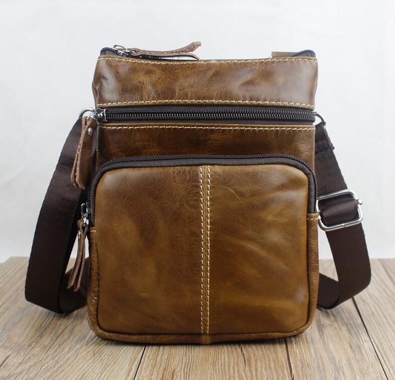 Small Flap Messenger Bags Male Purse Packing Travel Pouch Zipper Softshell Leather Crossbody Bags 12 Colors Sling Bag: 5