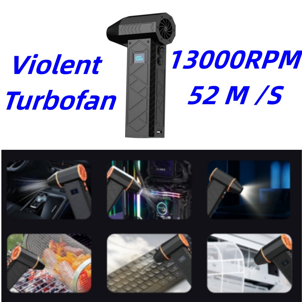 130000RPM Electric Air Blower High Speed Violent Turbo Fan Blower Wind Speed 52m/s Electric Air Duster for Keyboard Car Cleaning
