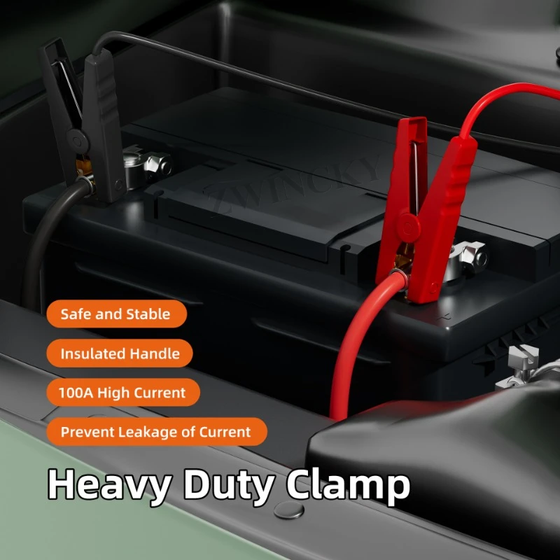 Jumper Cable Clamps for Milwaukee Dewalt 18V Battery Jumper Starter Automotive Booster Cables for Cars Trucks Vehicles Power kit