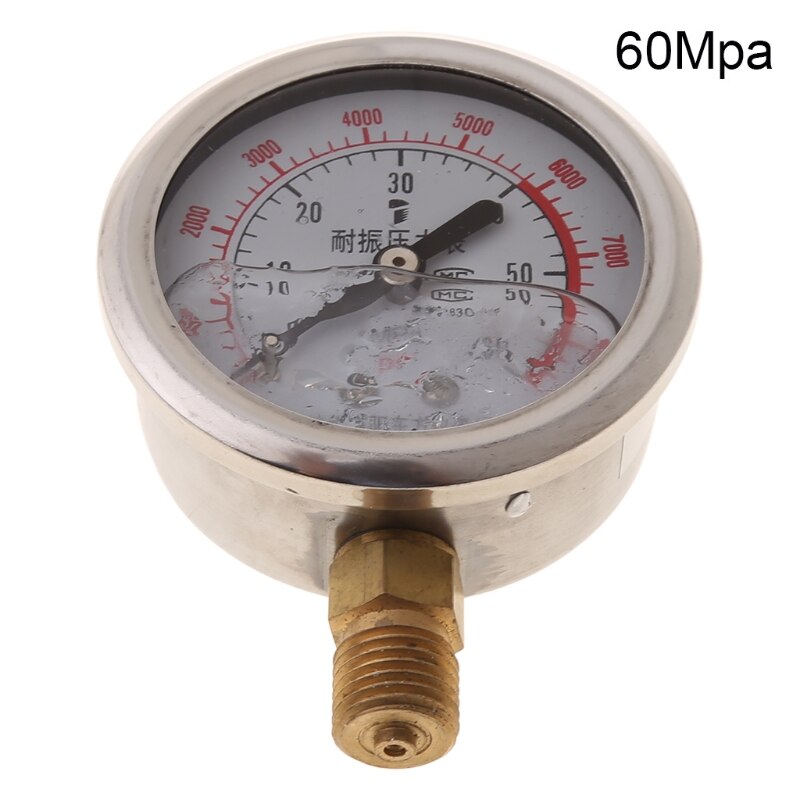 0-60MPa Radial Iron Manometer High Accuracy Air Oil Water Hydraulic Pressure