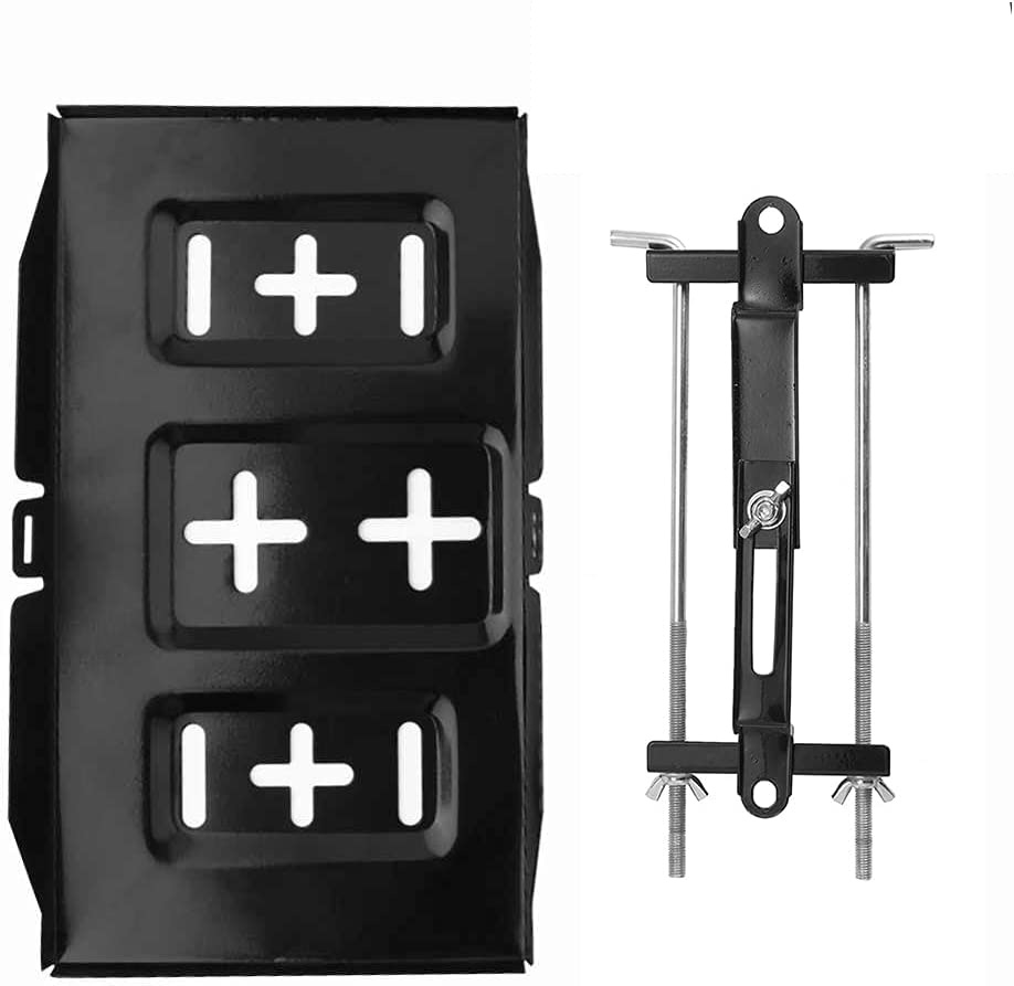Universal Car Battery Tray Bracket Storage Battery Holder Tray Mount Hold Down Clamp Recessed Slot Bracket Kit Accessory Car SUV