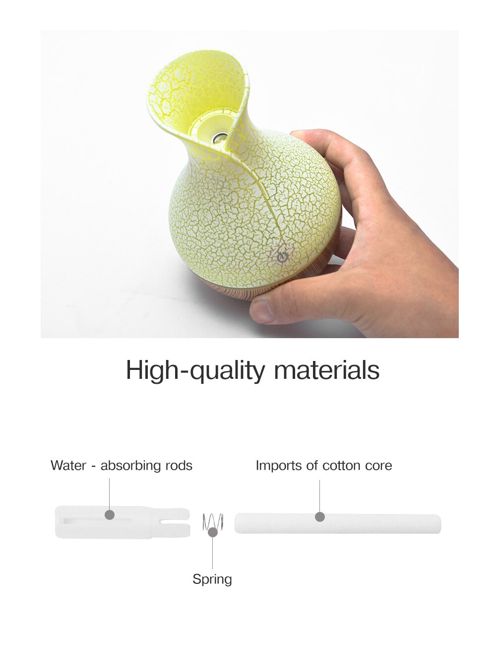 Essential Oil Humidifier Air Humidifier Mist Maker 1 Pc Home Essentials Room Fragrance USB Electric vase humidifier