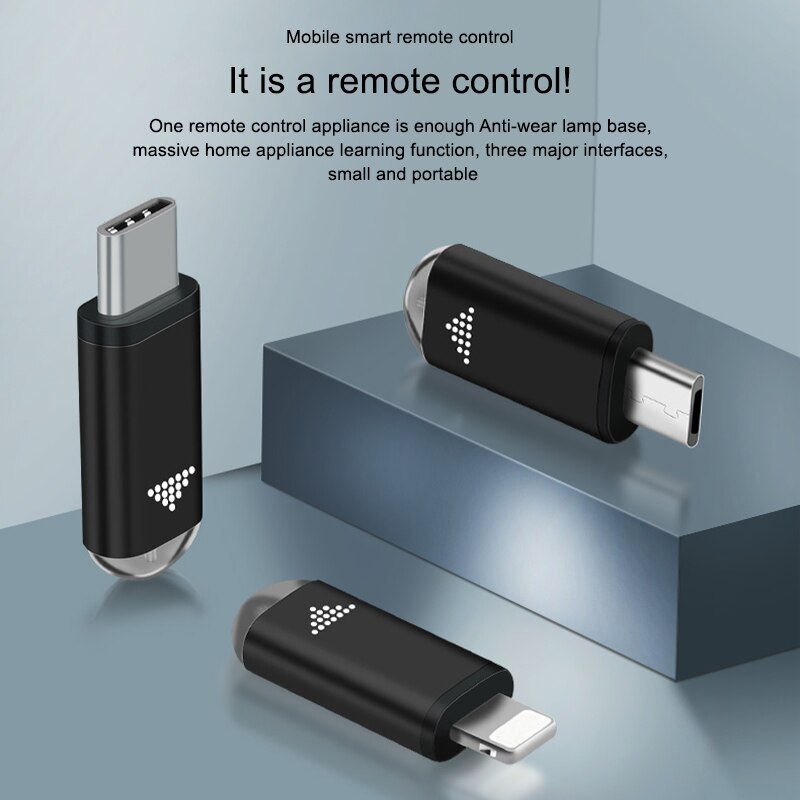 Typ c gränssnitt smart app-kontroll mobiltelefon fjärrkontroll trådlösa infraröda apparater adapter ir usb-adapter för iphone