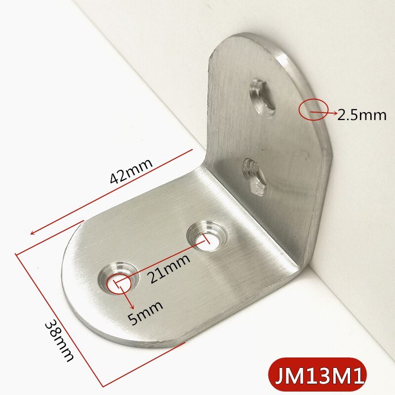 Thickened 2.5mm/3mm L Shape Corner Bracets Stainless Steel Brackets 90 Angle Joint Fastener Shelf Support for Furniture Hardware: JM13M1