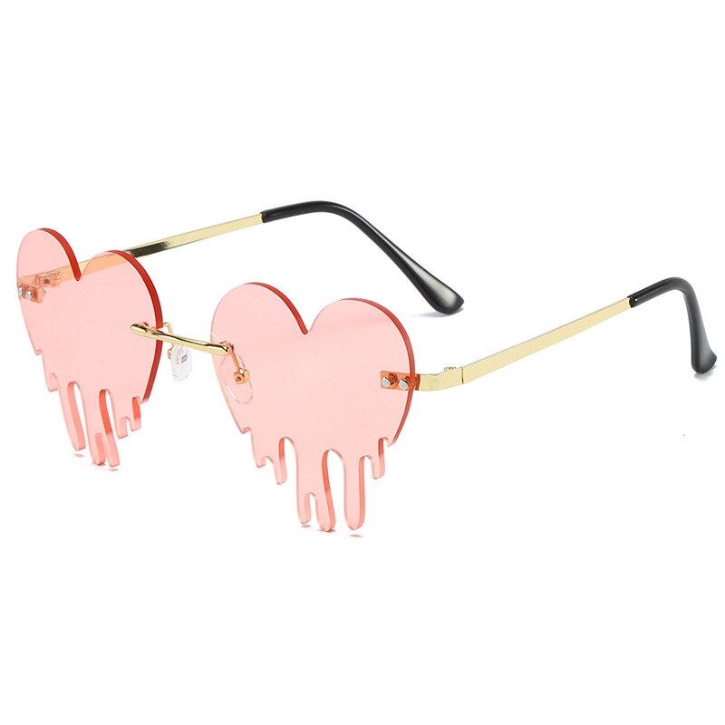 Love Heart Lens Sunglasses Women Transparent Plastic Glasses Style Sun Glasses Female Clear Candy Color Lady: pink