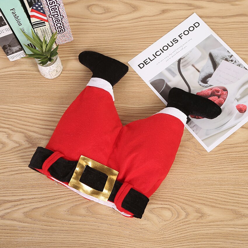 Plush Santa Hat Funny Novelty Christmas Costume Santa Hat Adults Kids Santa Pants Hat for Christmas Party Decoration