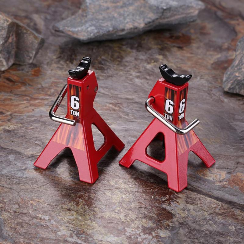 2 Stuks 1/10 Rc Cars Metalen Jack Stands Repareren Tool 2 Stks/set Rc Crawler Klimmen Auto Reparatie Tools Diecasts Voertuigen model Onderdelen Een