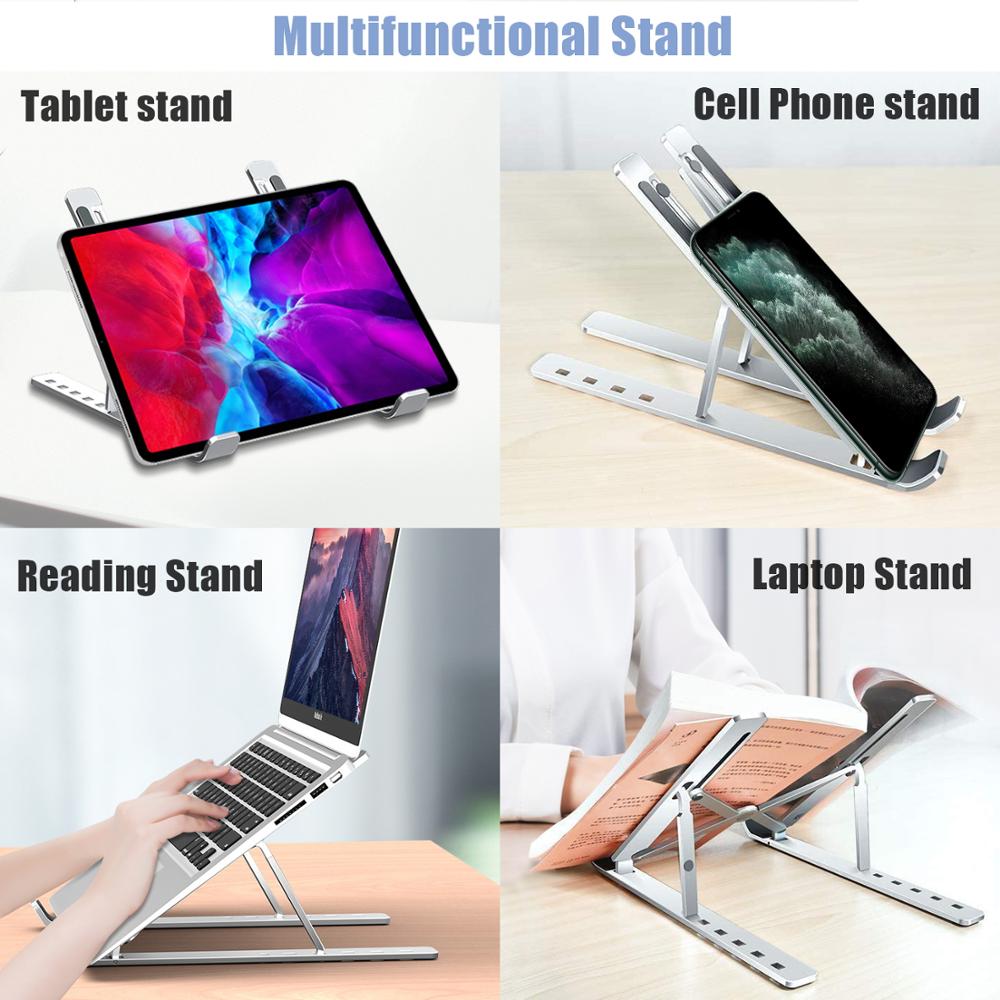 Taşınabilir dizüstü standı katlanabilir Suporte dizüstü standı tutucu Macbook Pro hava Tablet için tutucu ayakta masası yatak