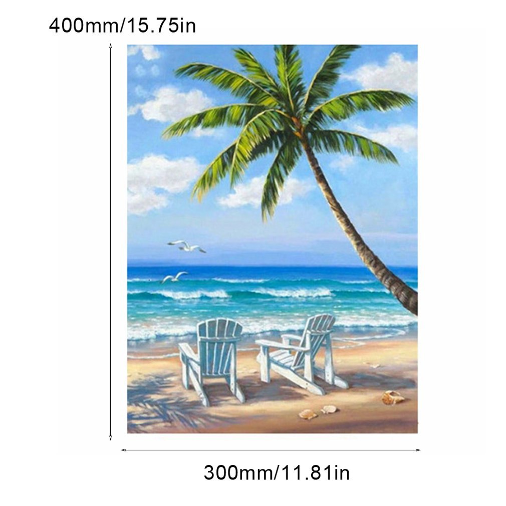 Seaside scenery Full diamond painting kit DIY diamond digital rhinestone painting kit for adults and children