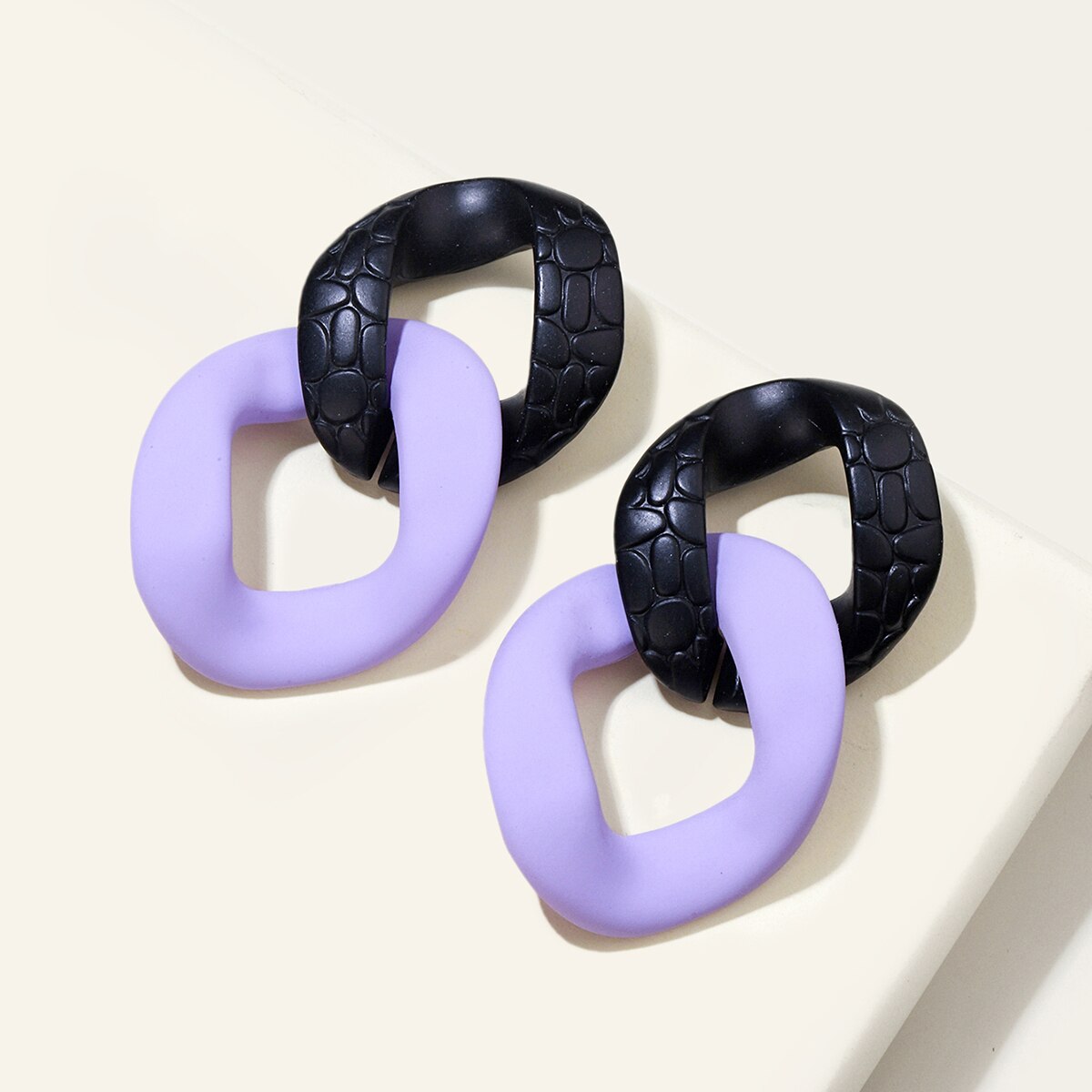 Pendientes bohemios de acrílico para mujer, aretes geométricos azules, joyería de , de joyería para de boda, 2022: cromo negro