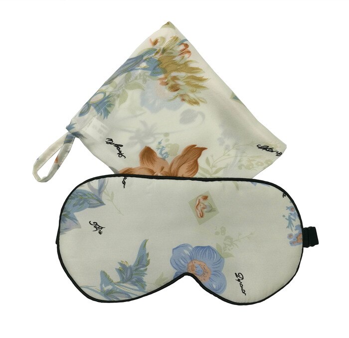 Máscara de seda 100% pura para dormir, mascarilla con patrón Floral combinado, 1 unidad, 100% bolsas de seda con cordón para viaje, ayuda para relajarse, Multicolor, 1 unidad: NO.5