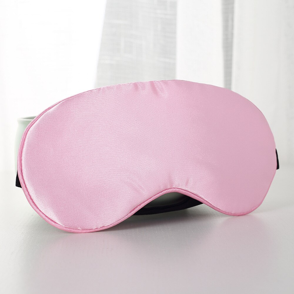 1 Uds descanso de seda pura antifaz para dormir antifaz acolchado opaco viaje Relax Aid venda de ojos cubierta de ojos máscara para cuidado ocular herramientas de belleza: Rosa