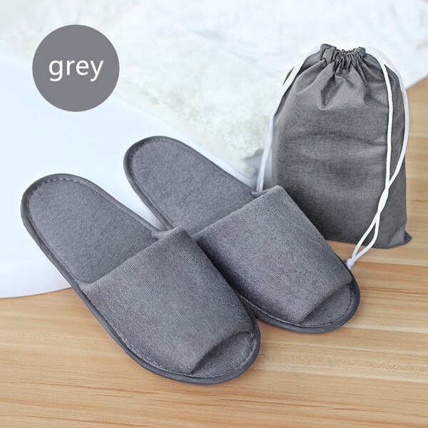 Zapatillas plegables desechables para hombre, zapatos de viaje de negocios, Hotel, Club, portátiles, con bolsa, lote de 10 pares: Gris