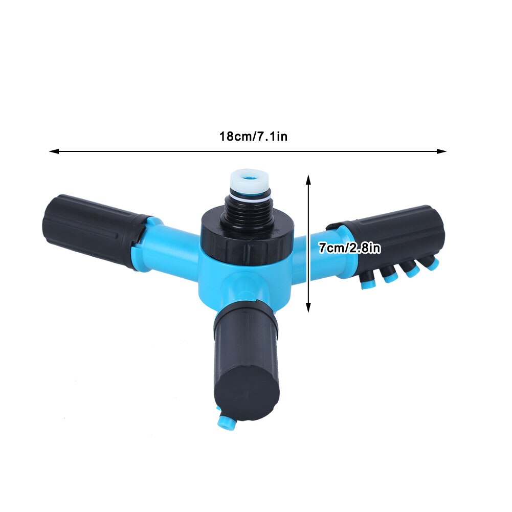 G1/2 Inch Plastic Sprinkler Head 3 Arm Rotating Sprinkler Head Movable Irrigation Nozzle Garden Lawn Garden Watering Supplies