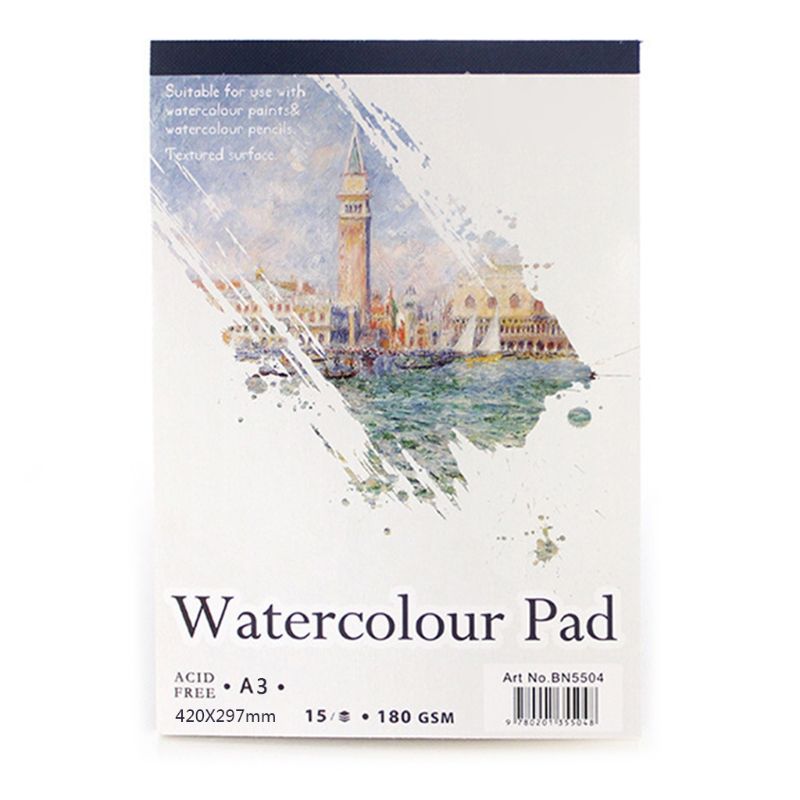 15 Sheets A3/A4/A5 Watercolor Paper Sketch Book Notepad for Painting Drawing Art 203A