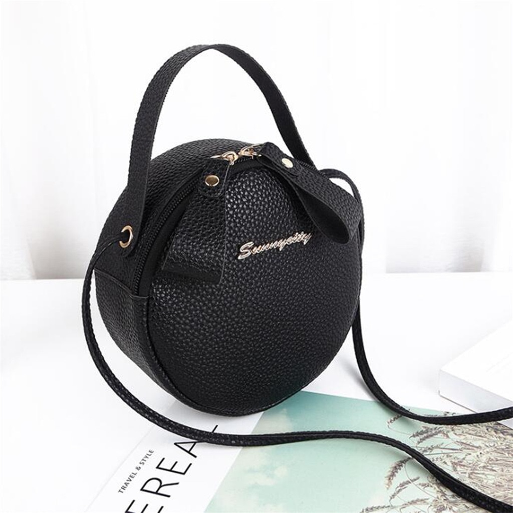 Circular Women Shoulder Bag Leather Women's Crossbody Messenger Bags Ladies Purse Female Round Bolsa Handbag