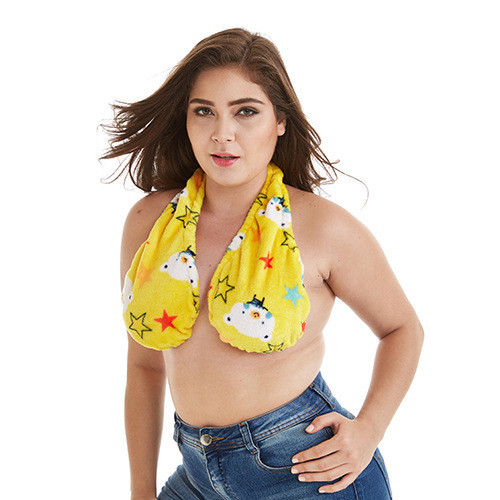 Sujetador de toalla de baño para lactancia materna, Bralette de pecho grande, Top Bandeau: M / Azul