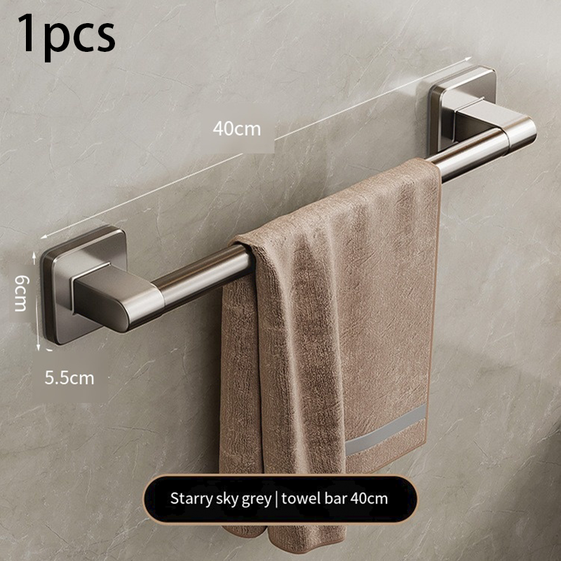 Towel Rack Bathroom Shelf No Punching Required Bathroom Accessories Organizer Items Organizers Shelves Wall Hardwar Fixture: light yellow