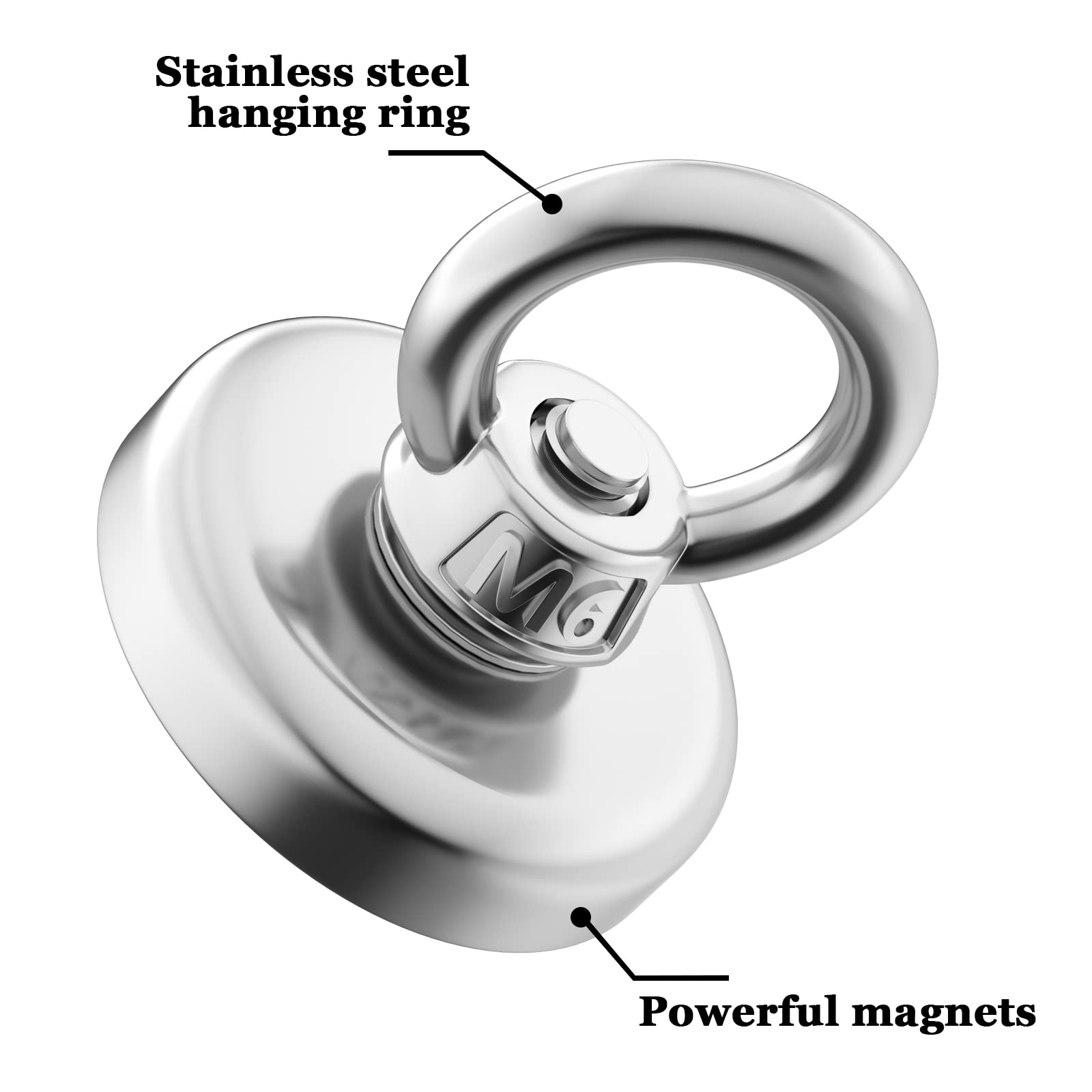 Super Sterke Neodymium Magneten N52 Iman Ima Magnetische Vissen Magnetjes Met Verzonken Gat Oogbout Voor Berging Magnetische Visserij