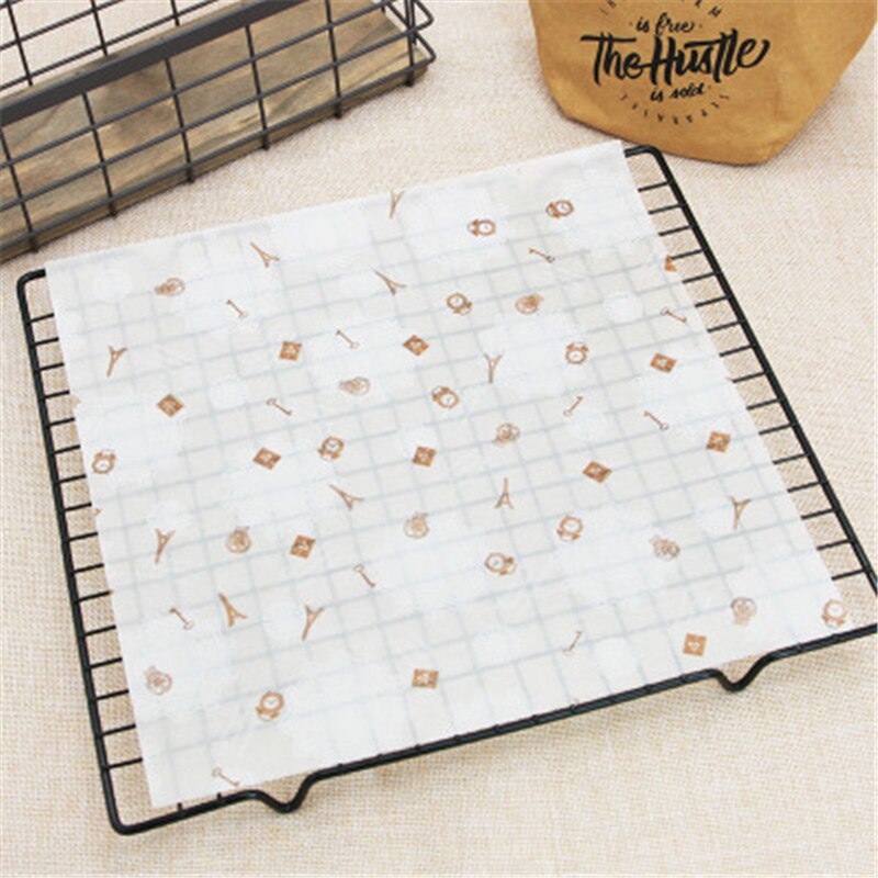 10 pièces parchemin papier ciré cuisson papier d'emballage alimentaire pour pain Sandwich Burger frites antiadhésif pâtisserie Biscuit gâteau papier huilé: MULTI