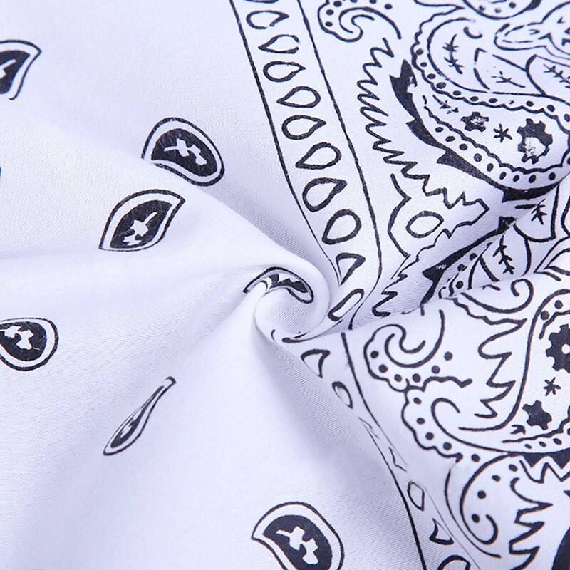 Bandana fazzoletto Unisex Hip Hop nero Paisley collo sciarpa sport copricapo polso avvolge testa sciarpe quadrate stampa fazzoletto