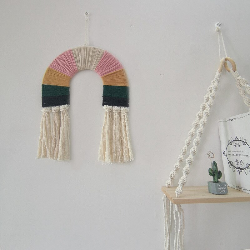 Nordic Stijl Opknoping Muur Decor Handgemaakte Kwekerij Rainbow Kids Bumpers Baby Wieg Tent Hanger Kamer