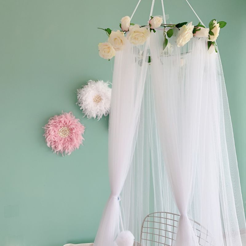 Mosquitera para cama de bebé, ropa de cama para niños, cúpula redonda colgante, cubierta de cama, dosel, cortina, F42E