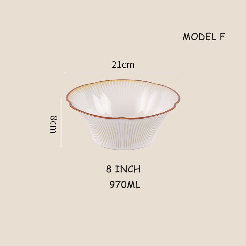 Modern Luxurious Tableware Dish Set Home High Appearance Ceramic Rice Bowl And Soup Bowl Large Fish Plates Dinner Set 1 Pcs: F