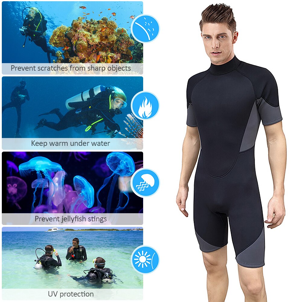 Combinaison de plongée complète en néoprène pour hommes, 3mm, fermeture éclair au dos, pour plongée, Snorkeling, surf, Rafting, kayak