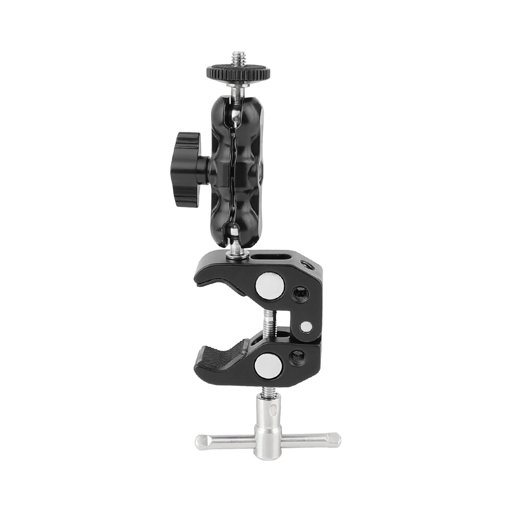 HDRIG Magic Friction Arm Super Clamp Crab Pliers Clip with Versatile 1/4"-20 Mini Ball Head for DSLR Camera Studio Microphone