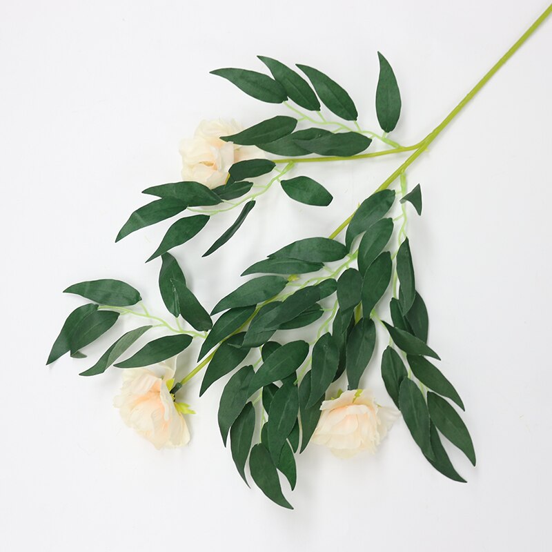66cm lange europæiske kunstige blomster 3 hovedbælte blad silke rose bryllup blomst alien rose dekorativ blomster fest indretning 1 stk.: 10