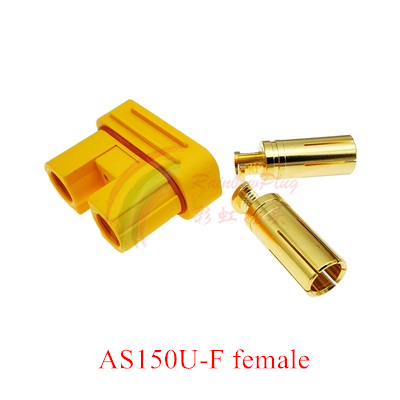 Amass AS150U-M/F Male Female Plug Connector 2.0mm Banana Anti-spark With Signal Pin Lithium Battery Waterproof Socket AS150UPB-M: Dark Grey