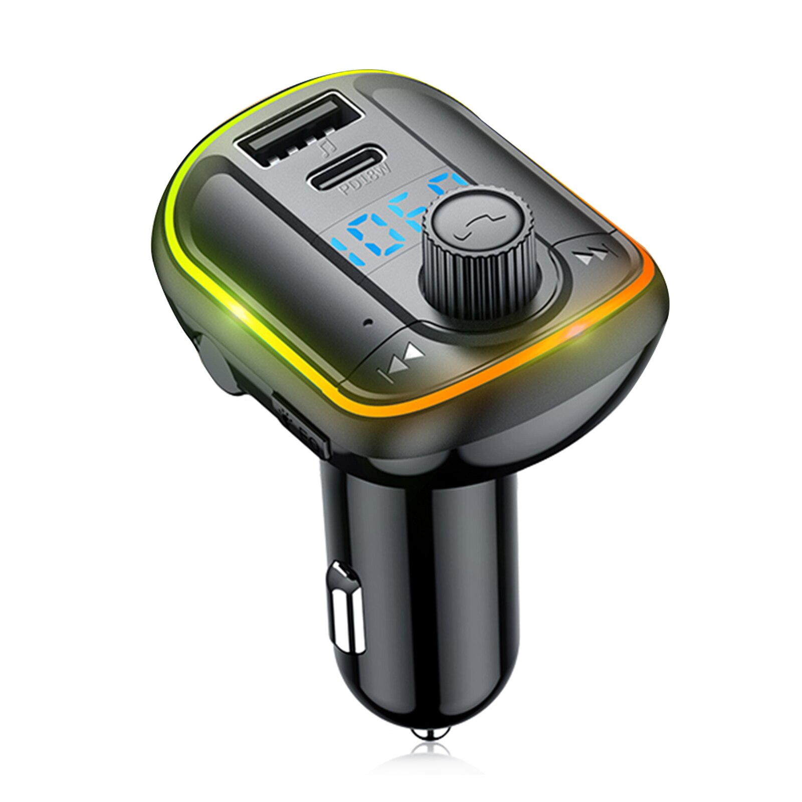 Autoradio mit  mp3 sendern,  bt 5.0 fm freisprecheinrichtung, audioempfänger, unterstützt tf-audio, udisk und 3.1a pd18w usb-c- und usb-anschlüsse