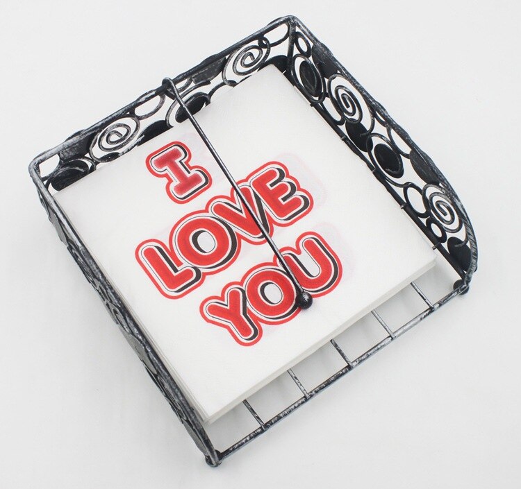 Liefde Hart Tafel Papieren Servet Voor Valentijnsdag Сервировочная Салфетка I Love U Tissue Handdoek Verjaardagsfeestje Bruiloft Decoratie: K