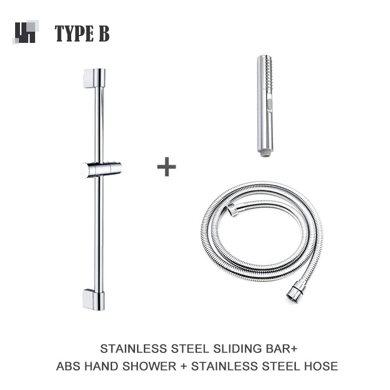 Shower Riser Rail Sliding Bar with Soap Dish Bathroom High Pressure Handheld Rain Shower Sprayer Head Chrome Adjustable Holder: Chrome