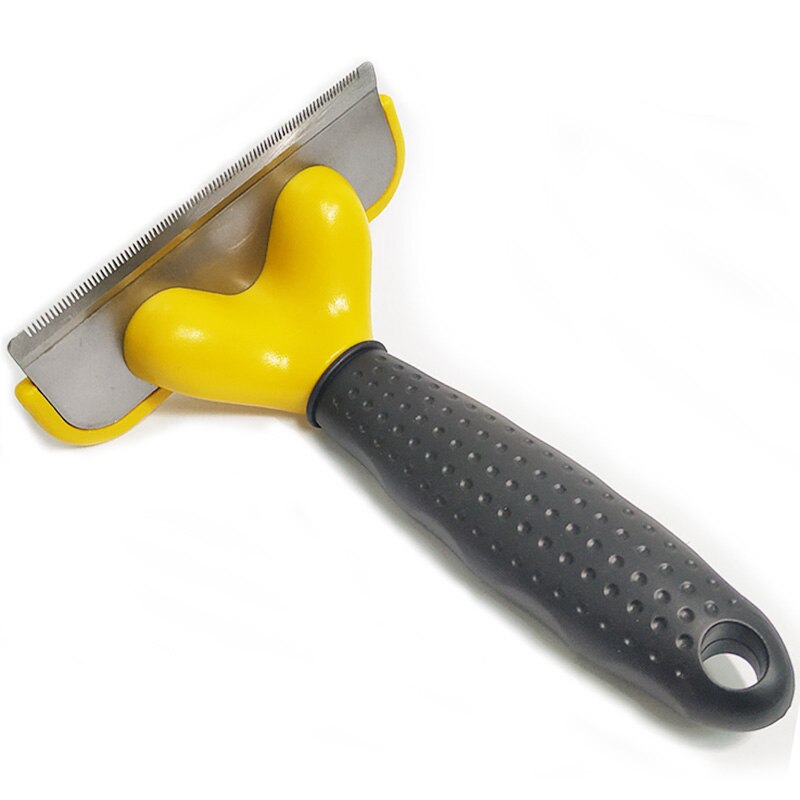 2-Pack FURmenace Pet Deshedding Brush - Small Cats & Dogs Hair Removal Tool, Yellow Grooming Brush